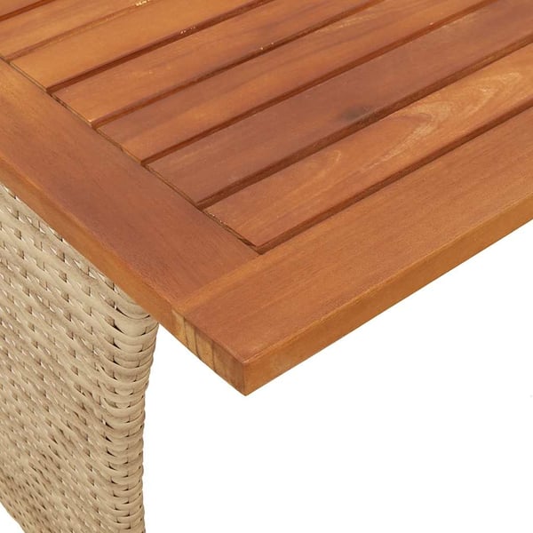 vidaXL spisebordssæt til haven 3 dele med hynder polyrattan beige