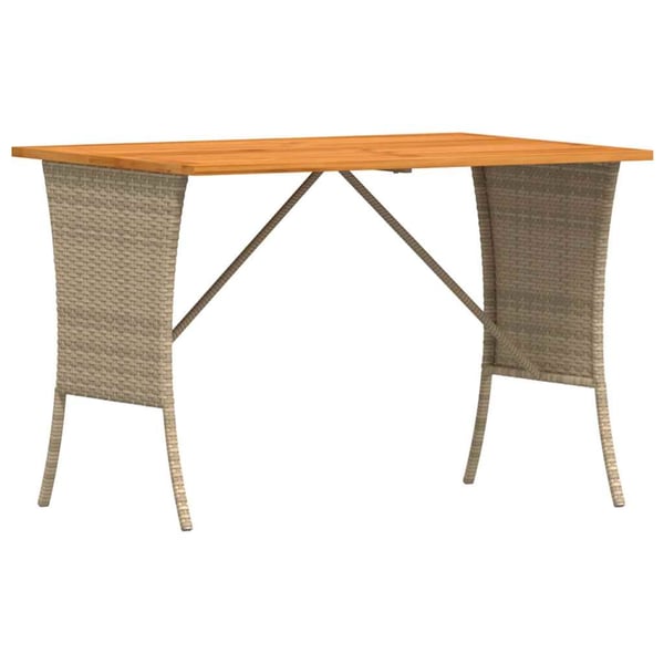 vidaXL spisebordssæt til haven 3 dele med hynder polyrattan beige