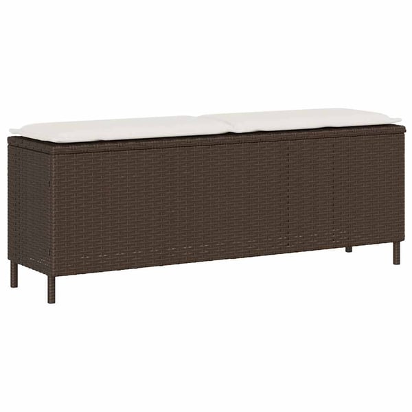vidaXL havebænk med hynde 110x30x40,5 cm polyrattan grå