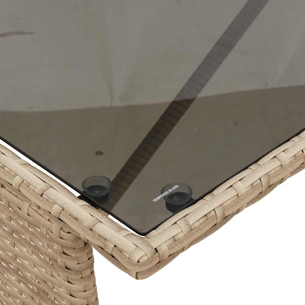 vidaXL spisebordssæt til haven 3 dele med hynder polyrattan beige