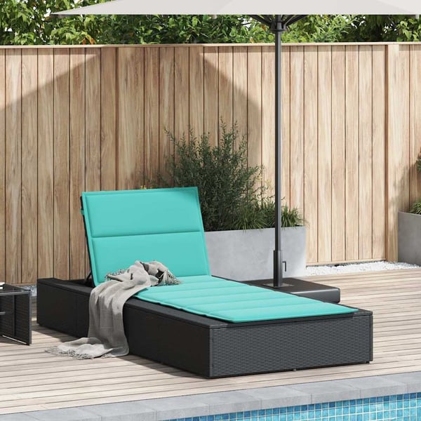 vidaXL solseng med flydende hynde polyrattan sort