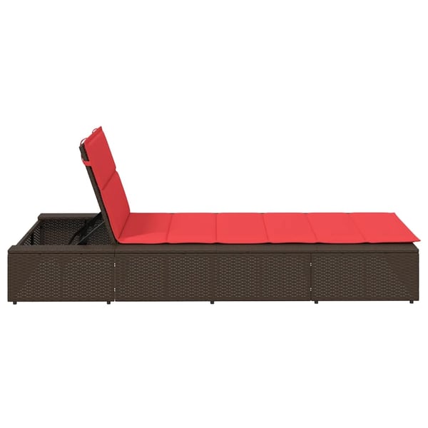 vidaXL solseng med flydende hynde polyrattan brun