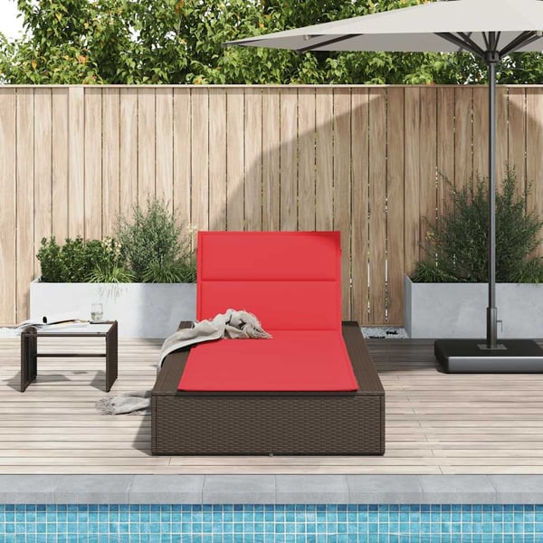 vidaXL solseng med flydende hynde polyrattan brun