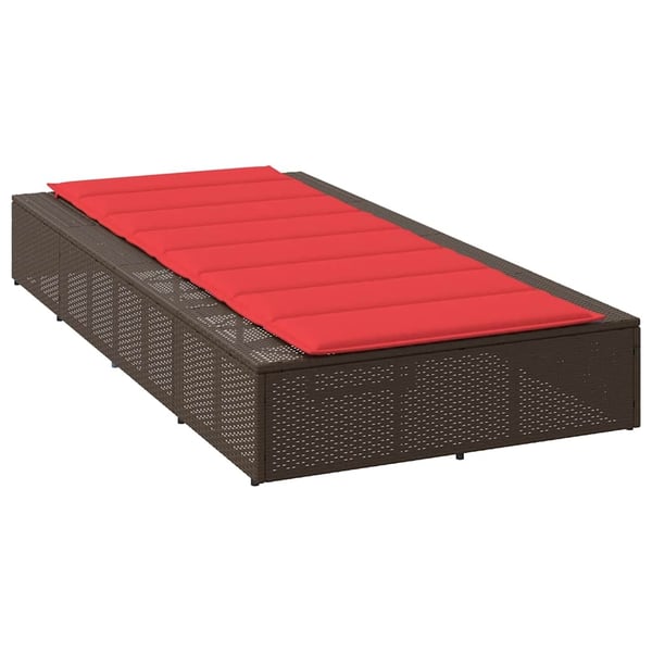 vidaXL solseng med flydende hynde polyrattan brun