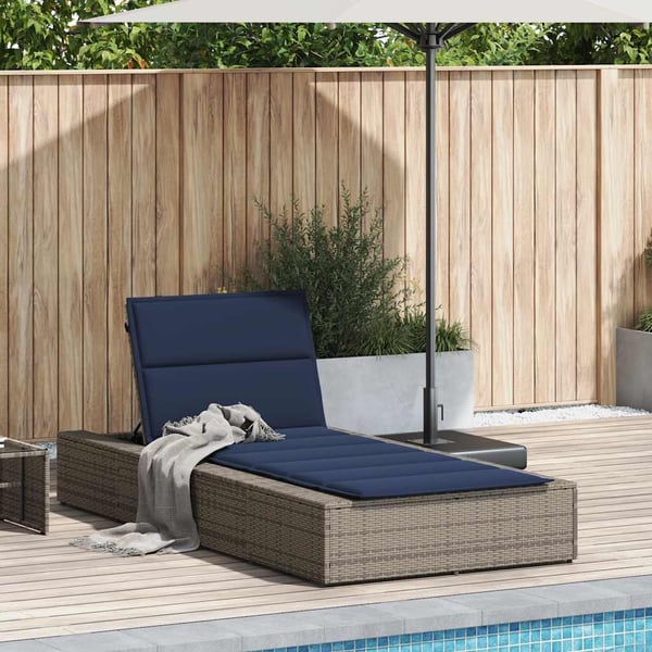 vidaXL solseng med flydende hynde polyrattan grå