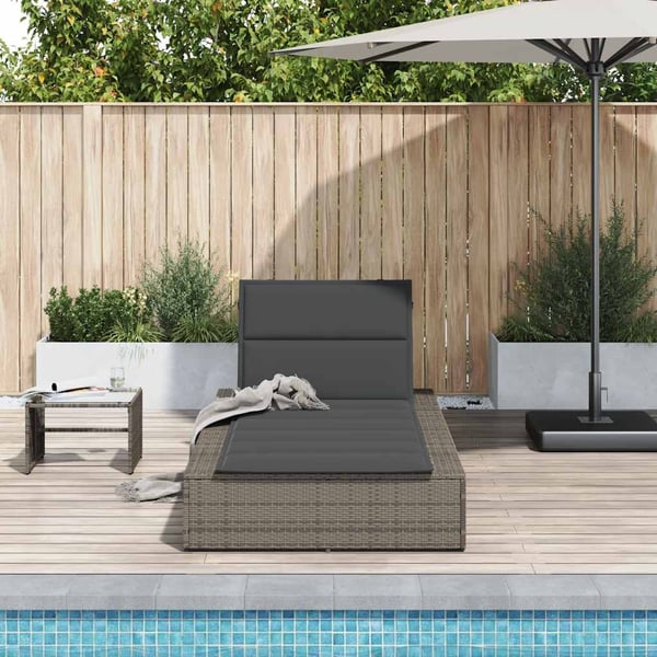 vidaXL solseng med flydende hynde polyrattan grå