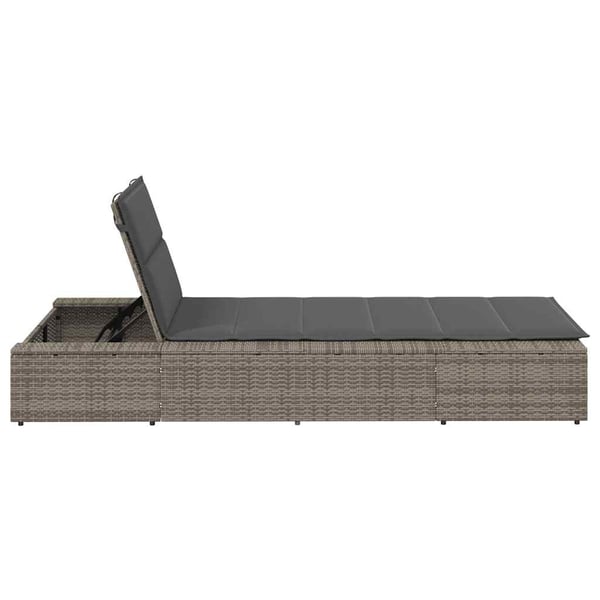 vidaXL solseng med flydende hynde polyrattan grå