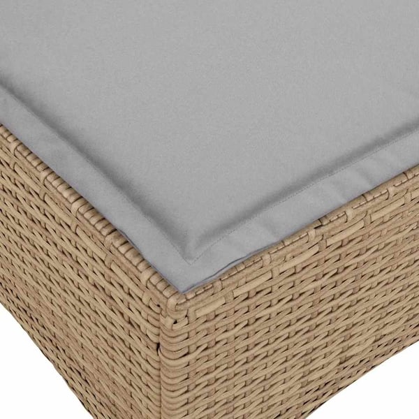 vidaXL loungestol med hynder og lænefunktion L-formet polyrattan beige