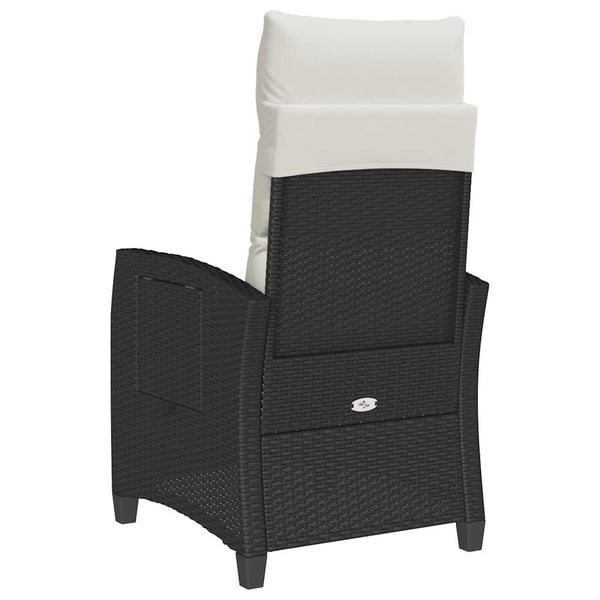 vidaXL havestol med lænefunktion og sidebord polyrattan sort