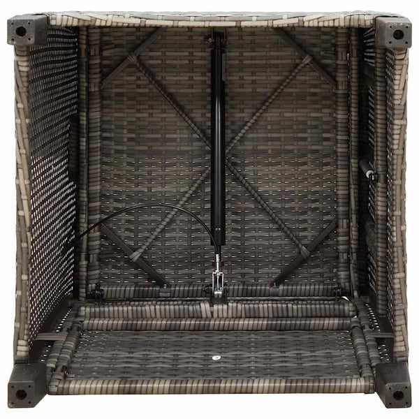 vidaXL havestol med lænefunktion og sidebord polyrattan grå