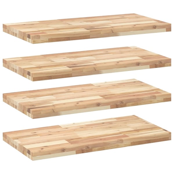 vidaXL Flytende hyller 4 stk 80x40x4 cm ubehandlet heltre akasie