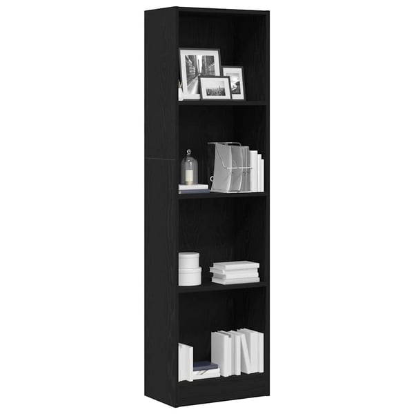 vidaXL bogreol 40x24x143 cm konstrueret træ sort egetræsfarve