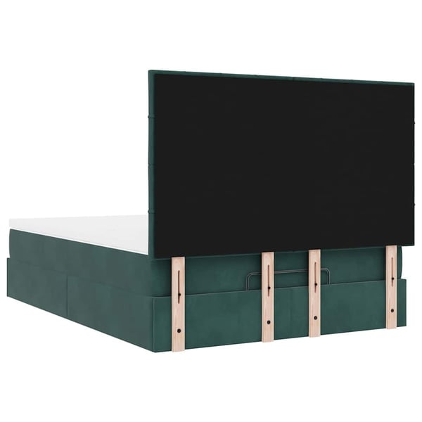 vidaXL osmannisk sengeramme med madrasser 140x190 cm fløjl mørkegrøn