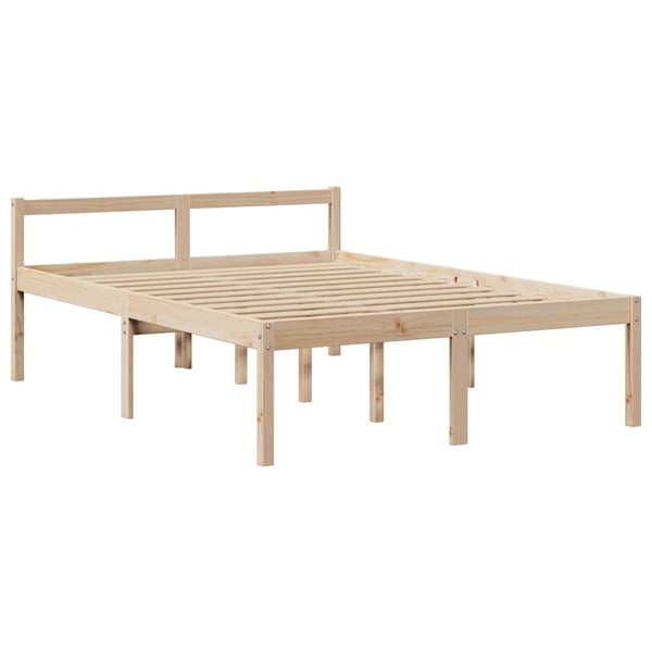 vidaXL Seng med bokhylle uten madrass 140x190 cm heltre furu