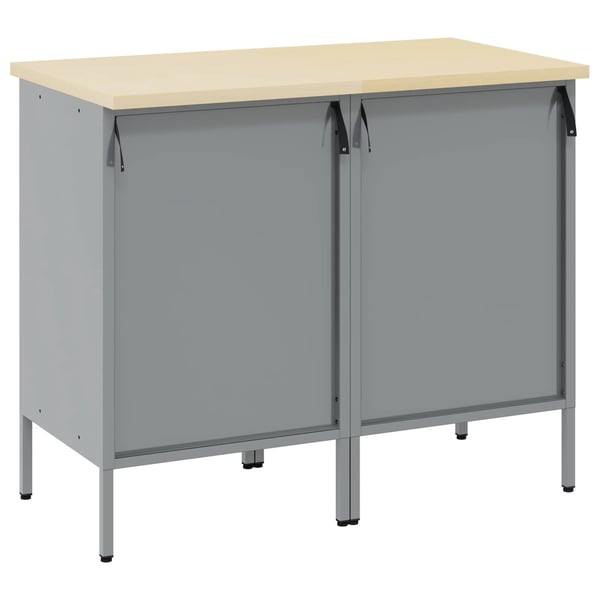 vidaXL Työpöytäkaappi 2 kpl Mustat ja harmaa 100 x 55 x 85 cm