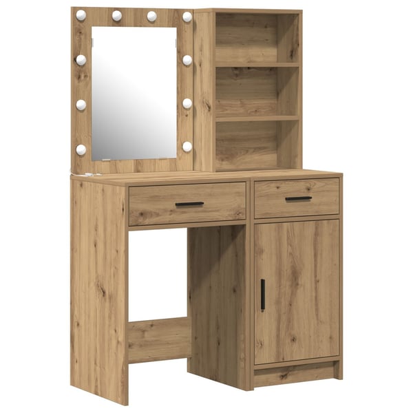 vidaXL Sminkebordsett med skuff 2 pcs artisan eik 50 x 41 x 135 cm
