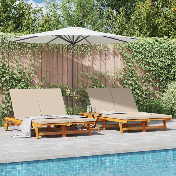 vidaXL Solstol Brun 125 x 200 x 84 cm Solid akasietre