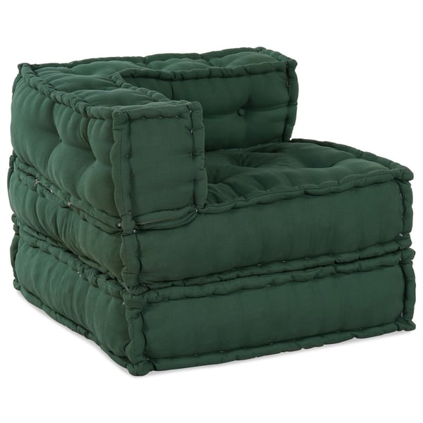 vidaXL Puf Sæt af 4 Grøn Stof (100% bomuld) 70 x 70 x 54 cm
