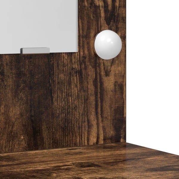 vidaXL Sminkebord med speillys Brun 50 x 41 x 135 cm Konstruert tre