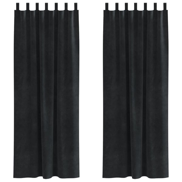 vidaXL Blendingsgardiner 2 pcs Svart 140 x 245 cm Fløyel