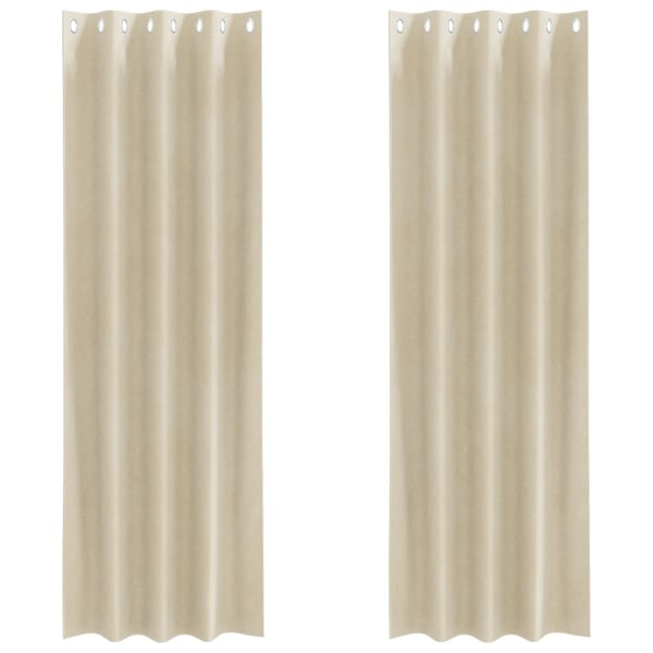 vidaXL Mørklægningsgardiner 2 pcs Creme 140 x 225 cm Fløjl