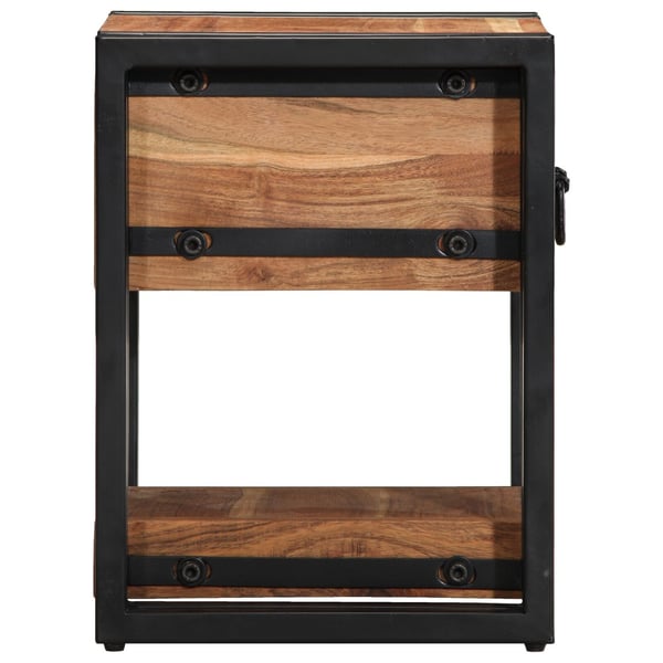 vidaXL Nattbordskap med skuff Brun 30 x 30 x 40 cm Solid akasietre