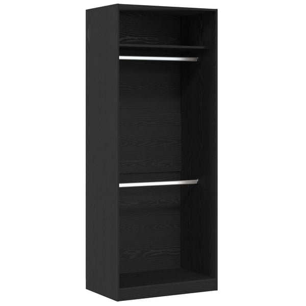 vidaXL Garderobeskap Svart Eik 80 x 50 x 200 cm Konstruert tre