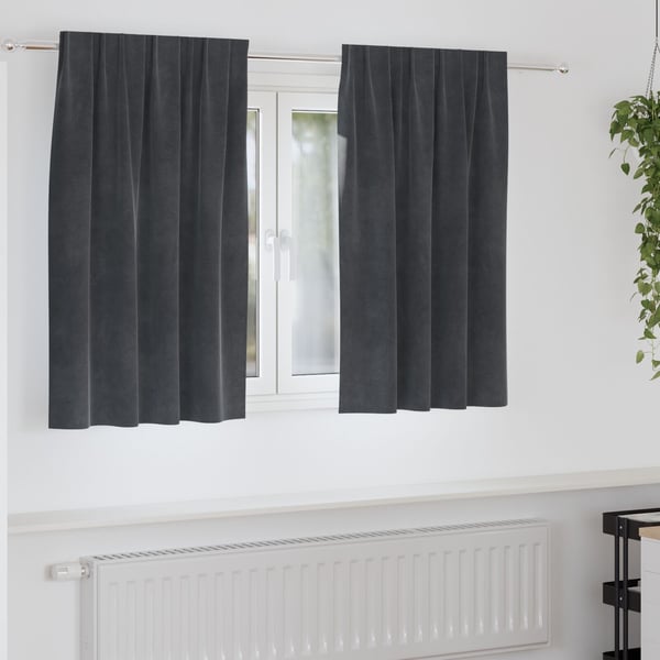 vidaXL Blendingsgardiner 2 pcs Lysegrå 140 x 140 cm Fløyel