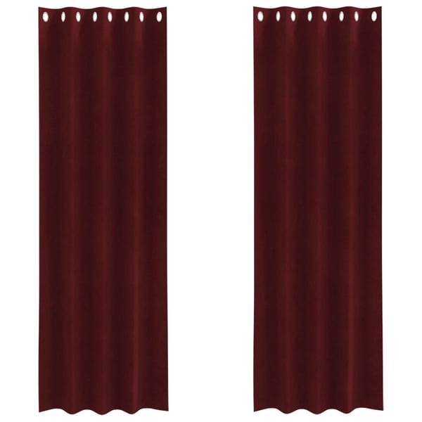 vidaXL Blendingsgardiner 2 pcs Vinrød 140 x 225 cm Fløyel