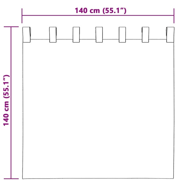 vidaXL Blendingsgardiner 2 pcs Svart 140 x 140 cm Fløyel