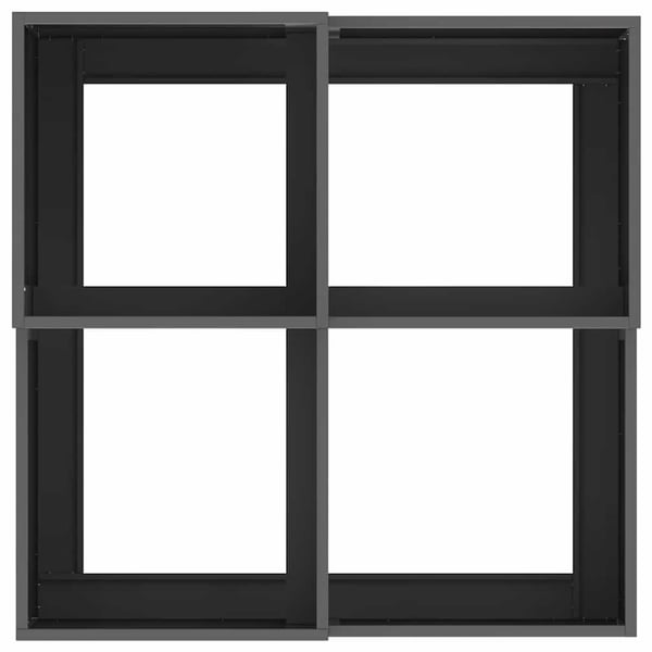 vidaXL Hageblomsterpotte Svart 80 x 80 x 48 cm Stål