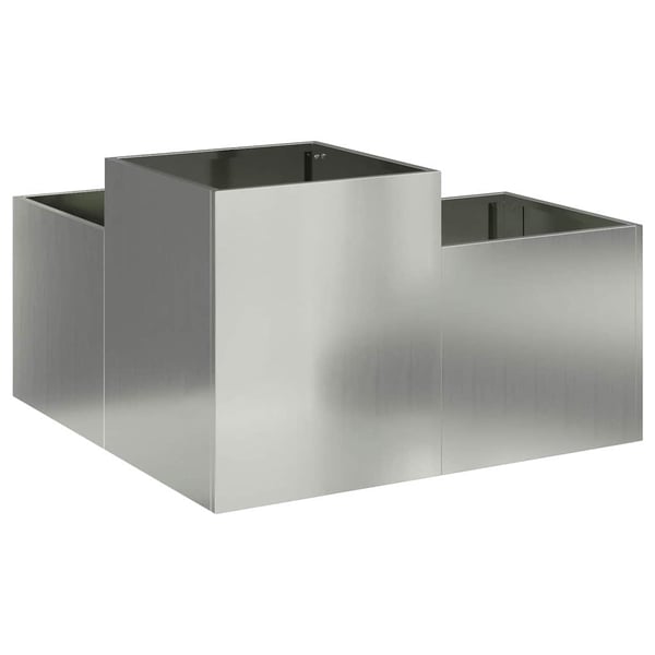 vidaXL Hageblomsterpotte sølv 80 x 80 x 48 cm Galvanisert stål