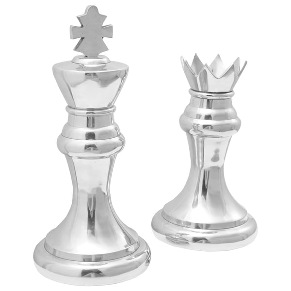 vidaXL Skulpturer 2 pcs sølv 17 x 17 x 42 cm Aluminium