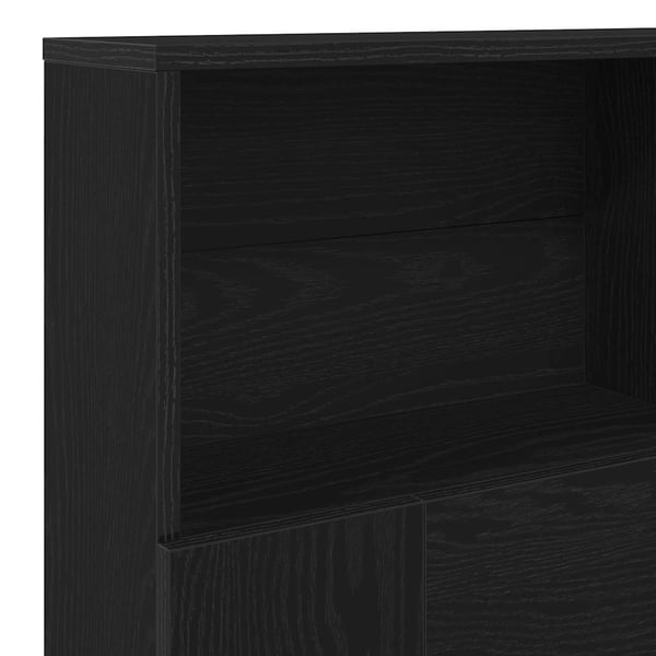 vidaXL Hodegavlskap Svart Eik 200 x 19 x 103,5 cm Konstruert tre