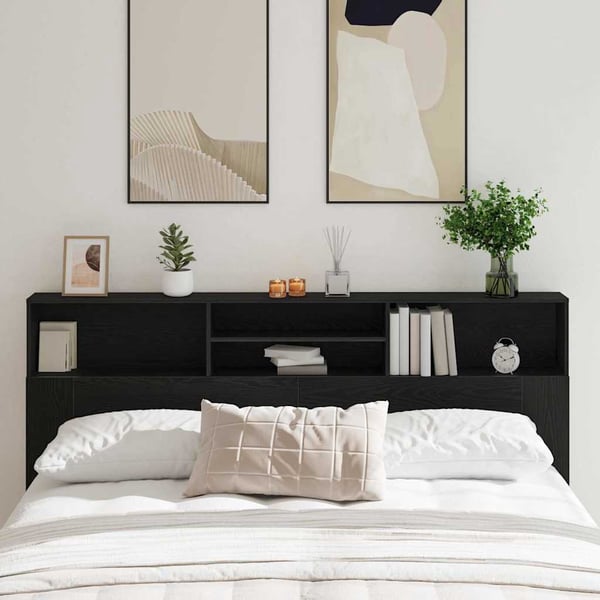 vidaXL Hodegavlskap Svart Eik 200 x 19 x 103,5 cm Konstruert tre