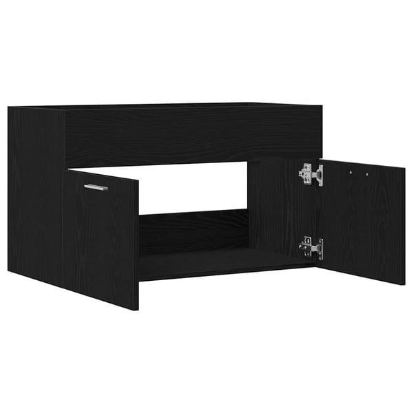 vidaXL Vaskeskap med dør Svart Eik 38,5 x 100 x 46 cm Konstruert tre
