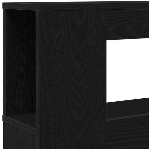 vidaXL LED Hodegavl Svart Eik 140 x 18,5 x 103,5 cm Konstruert tre
