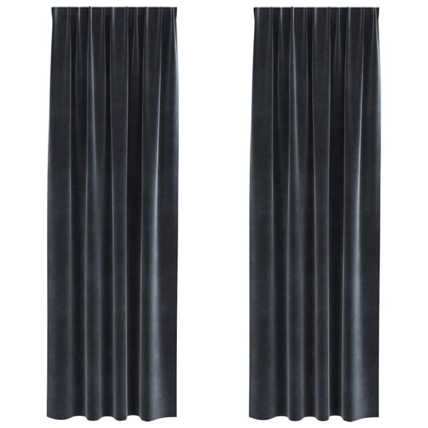 vidaXL Blendingsgardiner 2 pcs Mørkegrå 140 x 225 cm Fløyel
