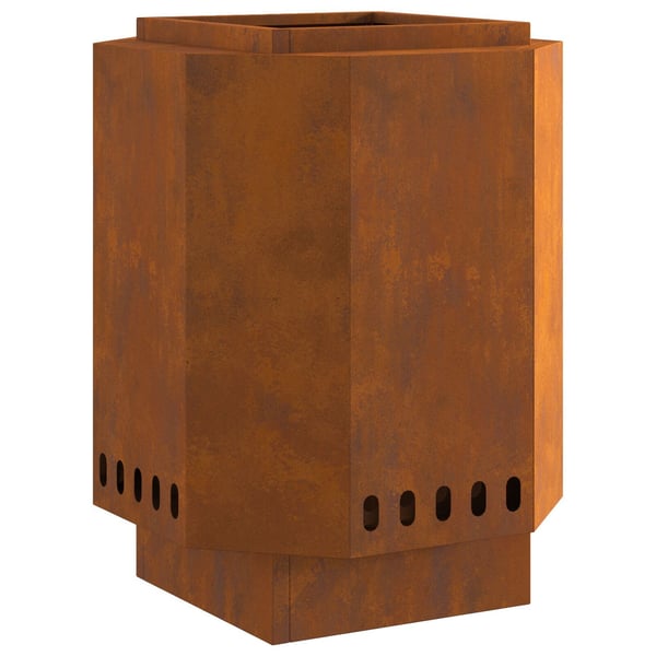 vidaXL Røykfri ildsted Brun 38 x 38 x 51 cm Cortenstål
