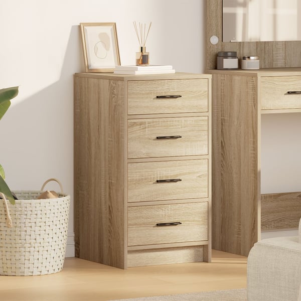 vidaXL Serviesskap med skuff Sonoma eik 40 x 41 x 75 cm Konstruert tre
