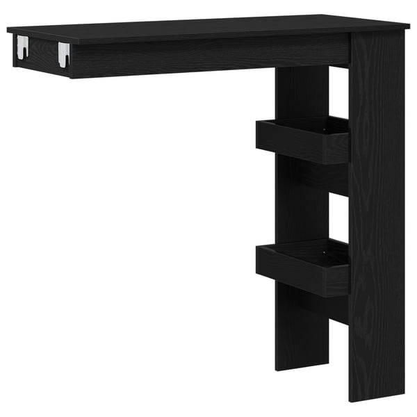 vidaXL Veggbart Bord Svart Eik 102 x 45 x 103,5 cm Konstruert tre