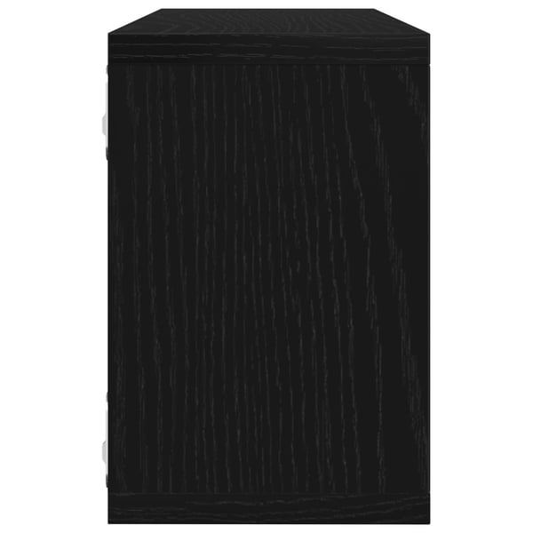vidaXL Vegghyller 2 pcs Svart Eik 60 x 15 x 23 cm Konstruert tre