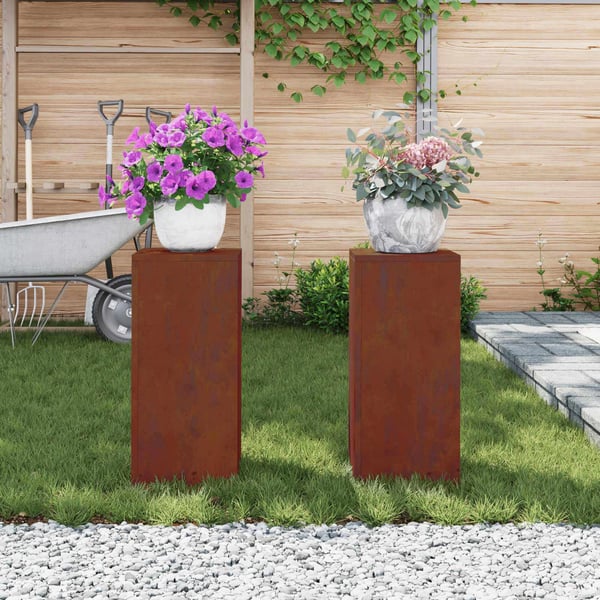 vidaXL Planteholder 2 pcs Rusten 24 x 24 x 55 cm Cortenstål