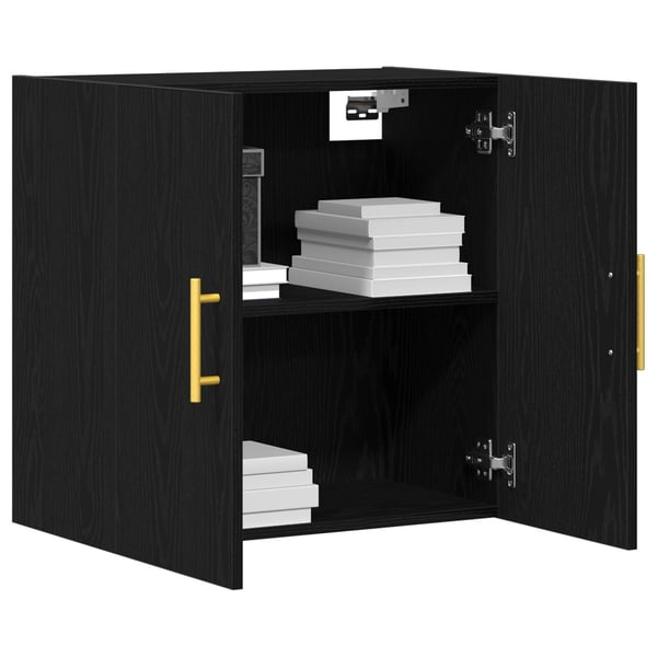 vidaXL Vegghengt skap Svart Eik 60 x 31 x 70 cm Konstruert tre