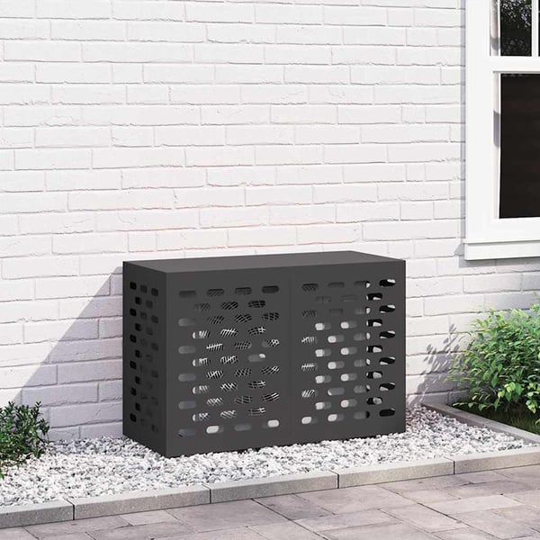 vidaXL Ilmastointilaitteen suoja Musta 90 x 40 x 60 cm Teräs