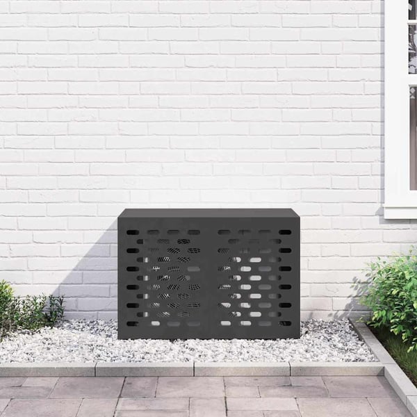 vidaXL Ilmastointilaitteen suoja Musta 90 x 40 x 60 cm Teräs