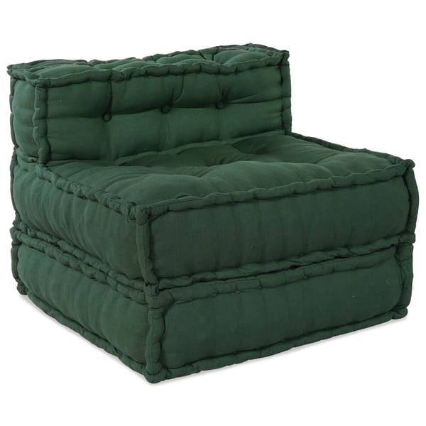 vidaXL Pouffe Sæt af 3 Grøn 100% bomuld 70 x 70 x 54 cm
