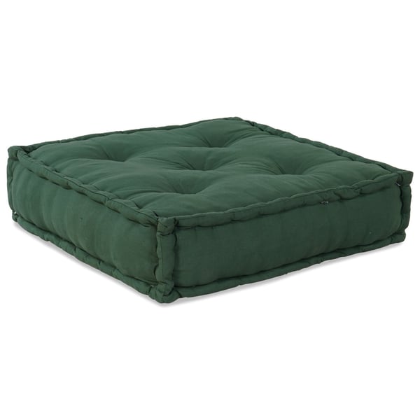 vidaXL Pouffe Sæt af 3 Grøn 100% bomuld 70 x 70 x 54 cm