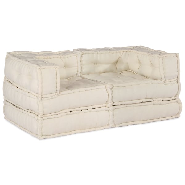 vidaXL Modulær patchwork sofa 2 pcs Creme 140 x 70 x 56 cm Stof