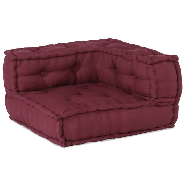 vidaXL Pouf Sæt af 3 Bordeaux 100% bomuld 70 x 70 x 54 cm Modulær
